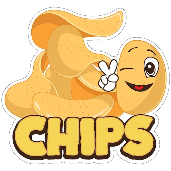 Chips 2 Decal Concession Stand Food Truck Sticker, 16" x 8", D-DC-16 Chips 219